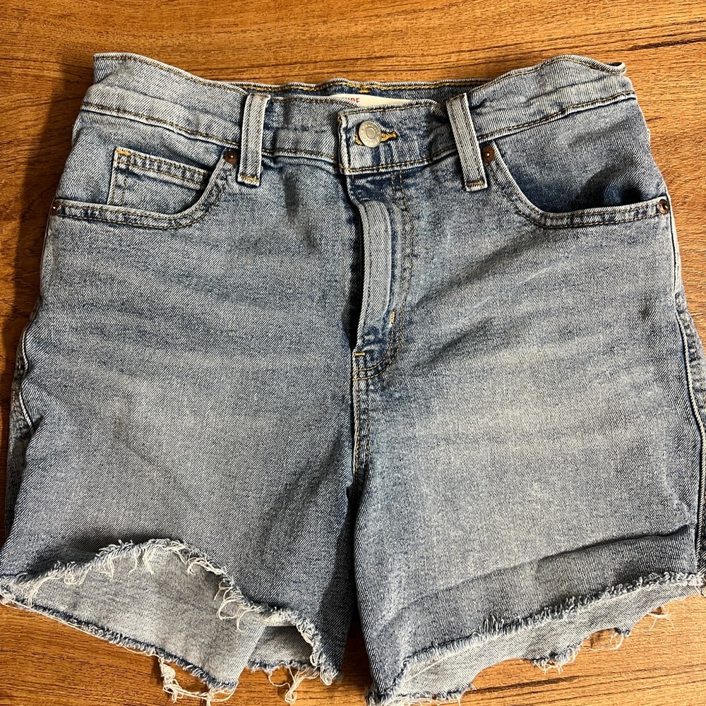 Levi’s heritage high rise women’s distressed shorts frayed edge size 4/27